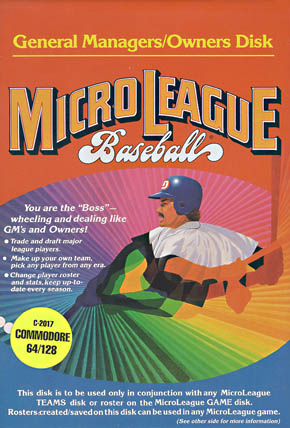MicroLeague Baseball: General Managers Owners Disk
